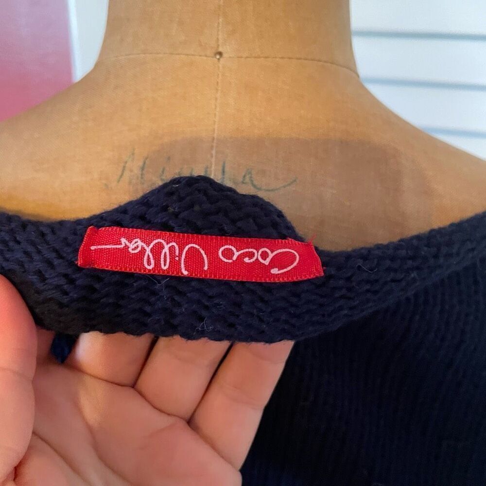COCO VILLA | navy boatneck sweater with white anchor S - Picture 5 of 6